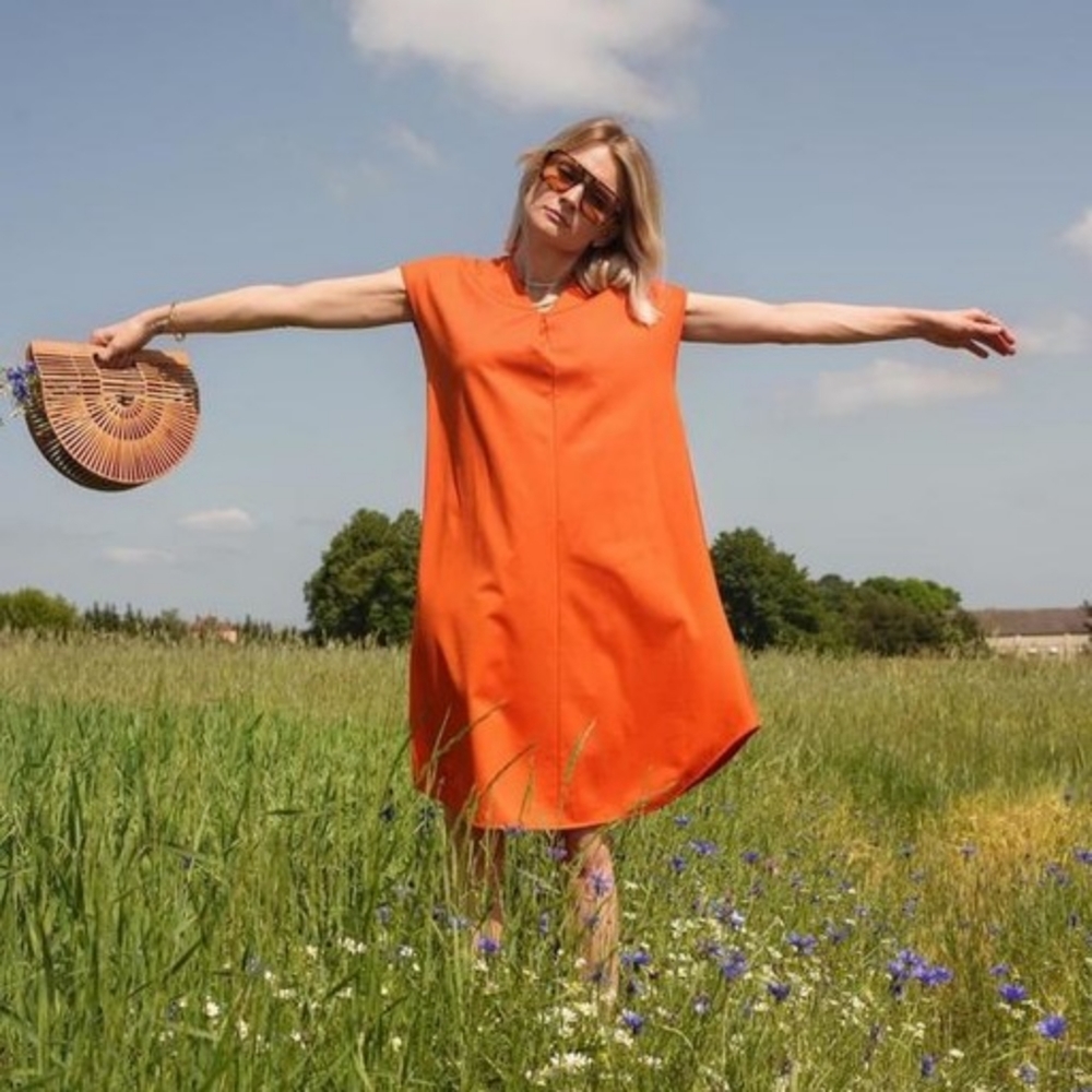 COS Relaxed V-neck Cotton Dress